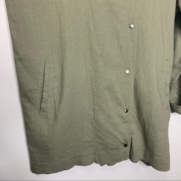 Rails Women’s Snap Front “Nadia” Sage Green Long Jacket Trench Size M Mint! - Picture 6 of 9
